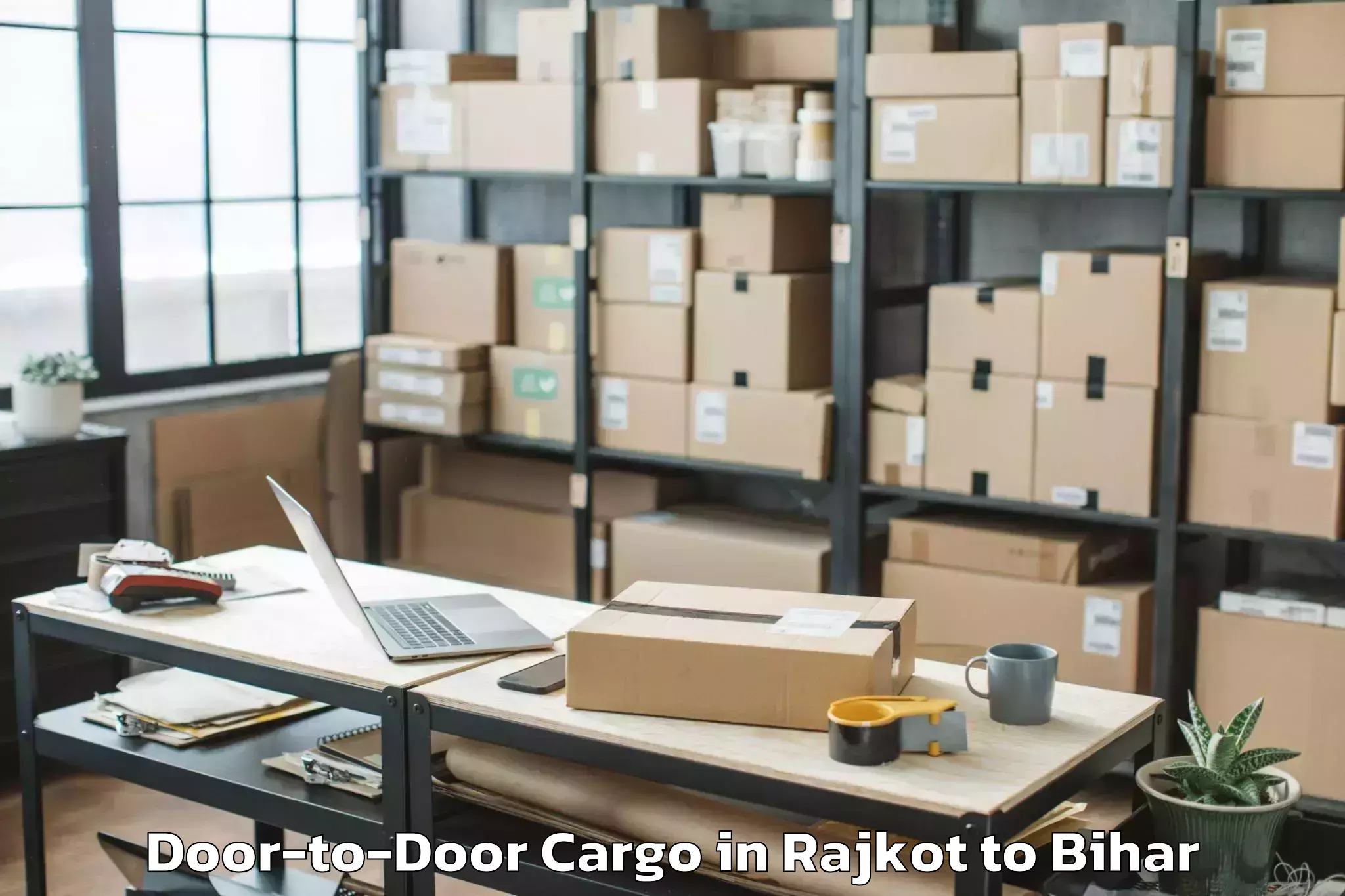 Book Rajkot to Triveniganj Door To Door Cargo